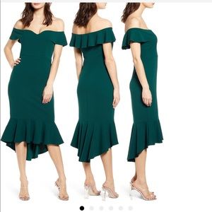 Love, Nickie Lew LNL Sweetheart Midi Dress Large Emerald Green